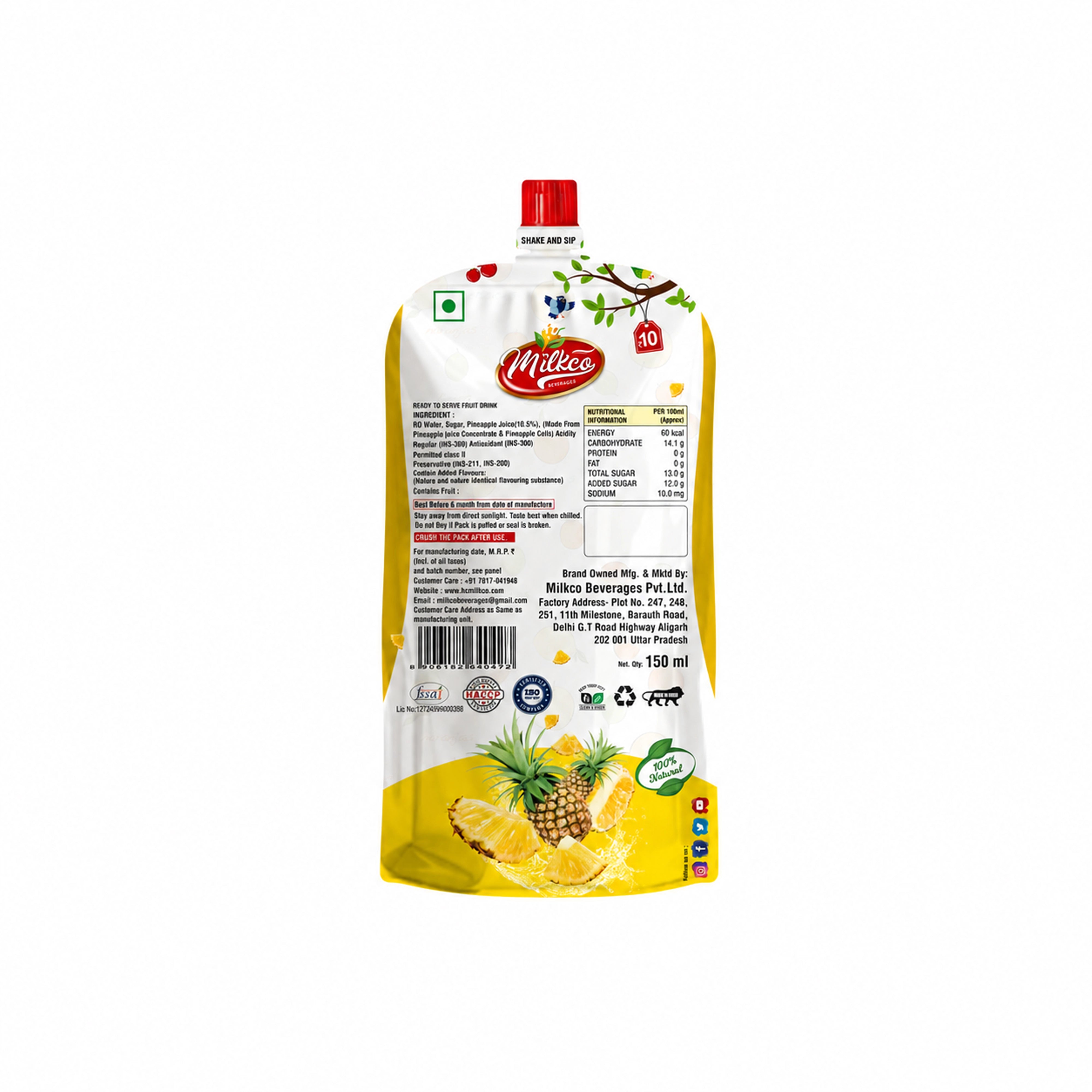 Crazy Pineapple Juice Pouch